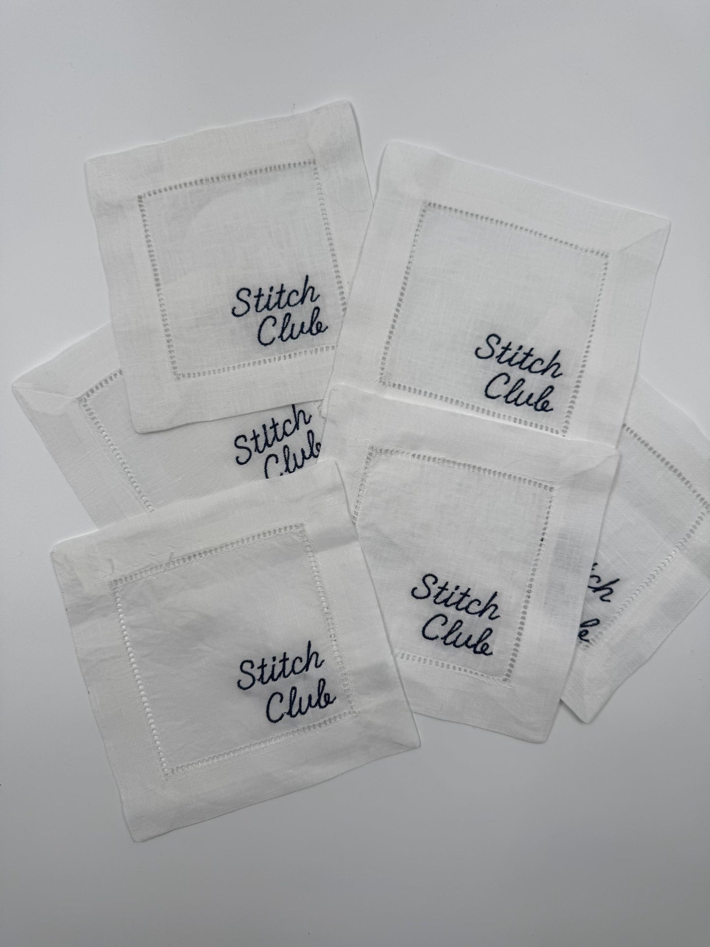 Stitch Club Custom Embroidered Cocktail Napkins