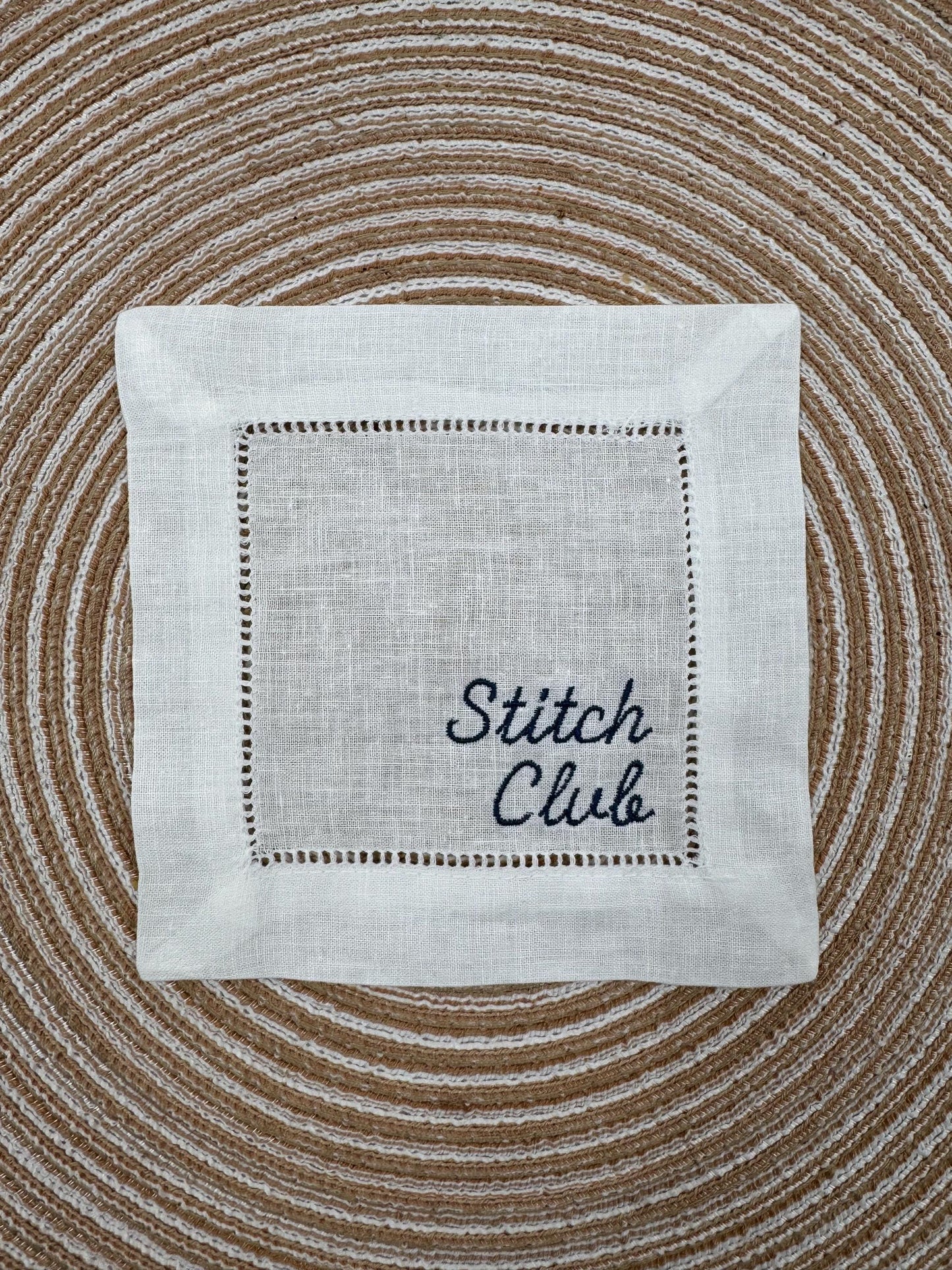 Stitch Club Custom Embroidered Cocktail Napkins